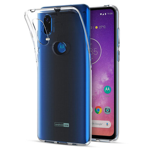 Flexi Slim Gel Case for Motorola One Vision - Clear (Gloss Grip)